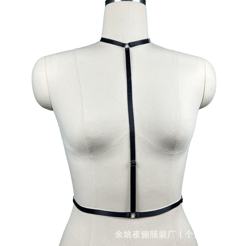 Cross-border supply nightclub wind hanging neck hollow wire harness strap fashion high elastic underwear sexy beautiful back black ladies Cross-border supply nightclub wind hanging neck hollow wire harness strap fashion high elastic underwear sexy beautiful back black ladies