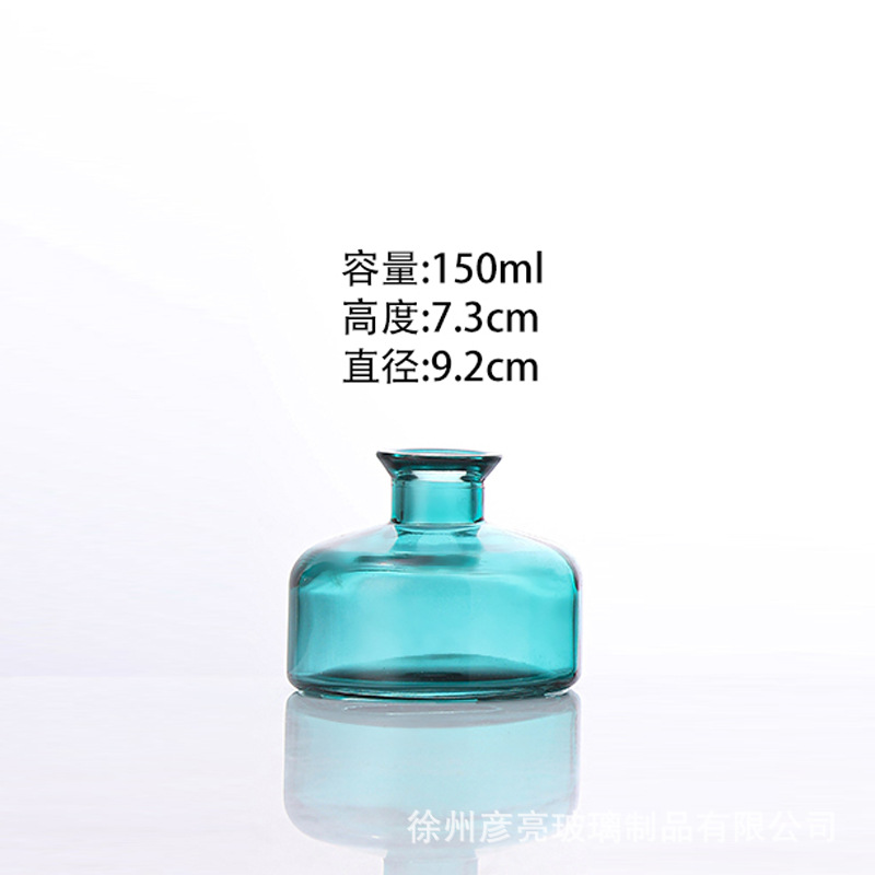 150ml 편평한 입 큰 바닥 투명 파란색 알몸 병; 투명한