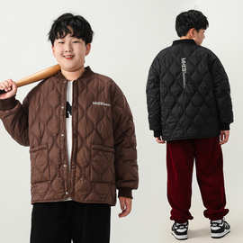 胖男童棉衣薄校服神器棉服内胆胖孩子童装男童冬装薄棉衣加肥加大