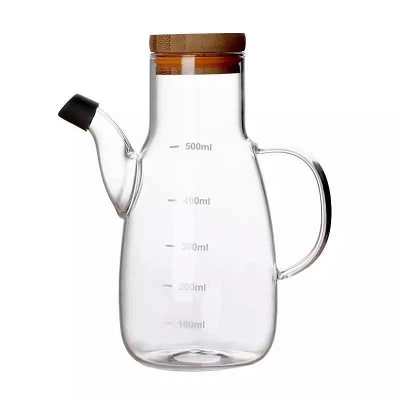 Cross-border supply of high borosilicate glass oil storage kettle with scale and controllable oil kettle for kitchen organization soy sauce and vinegar bottles
