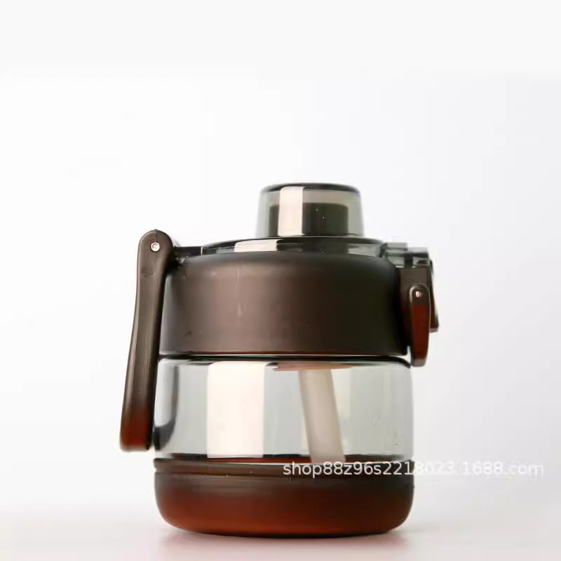 Taza de agua transparente para beber directamente de gran capacidad para comercio electrónico transfronterizo, verano, para hombres/mujeres, portátil para exteriores, taza espacial, botella de agua deportiva con pajita