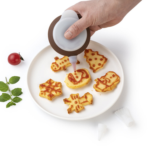 Food-grade silicone frosting pot silicone macaron pot cream squeezer sauce dispenser coffee-colored frosting tool