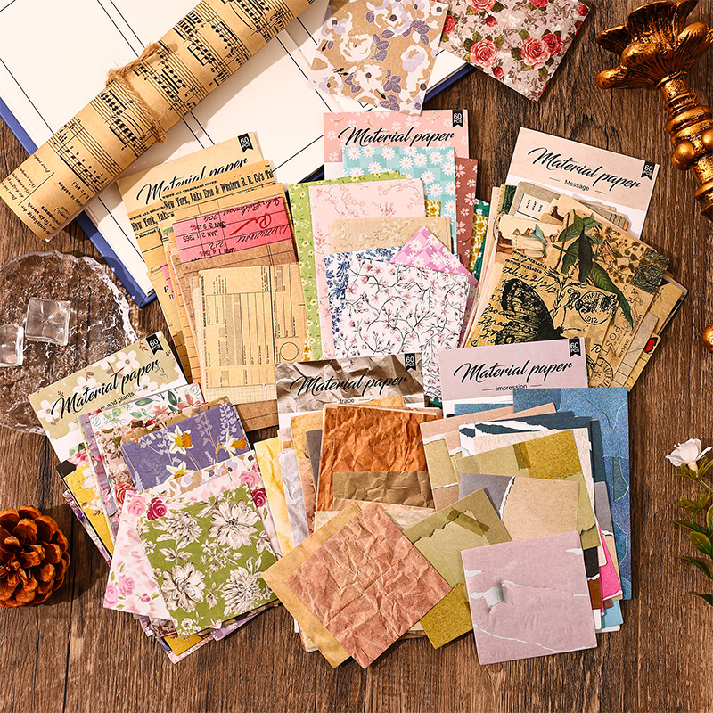 Cross-border backing paper simple and fresh ins background paper American retro diy collage scrapbook account material paper