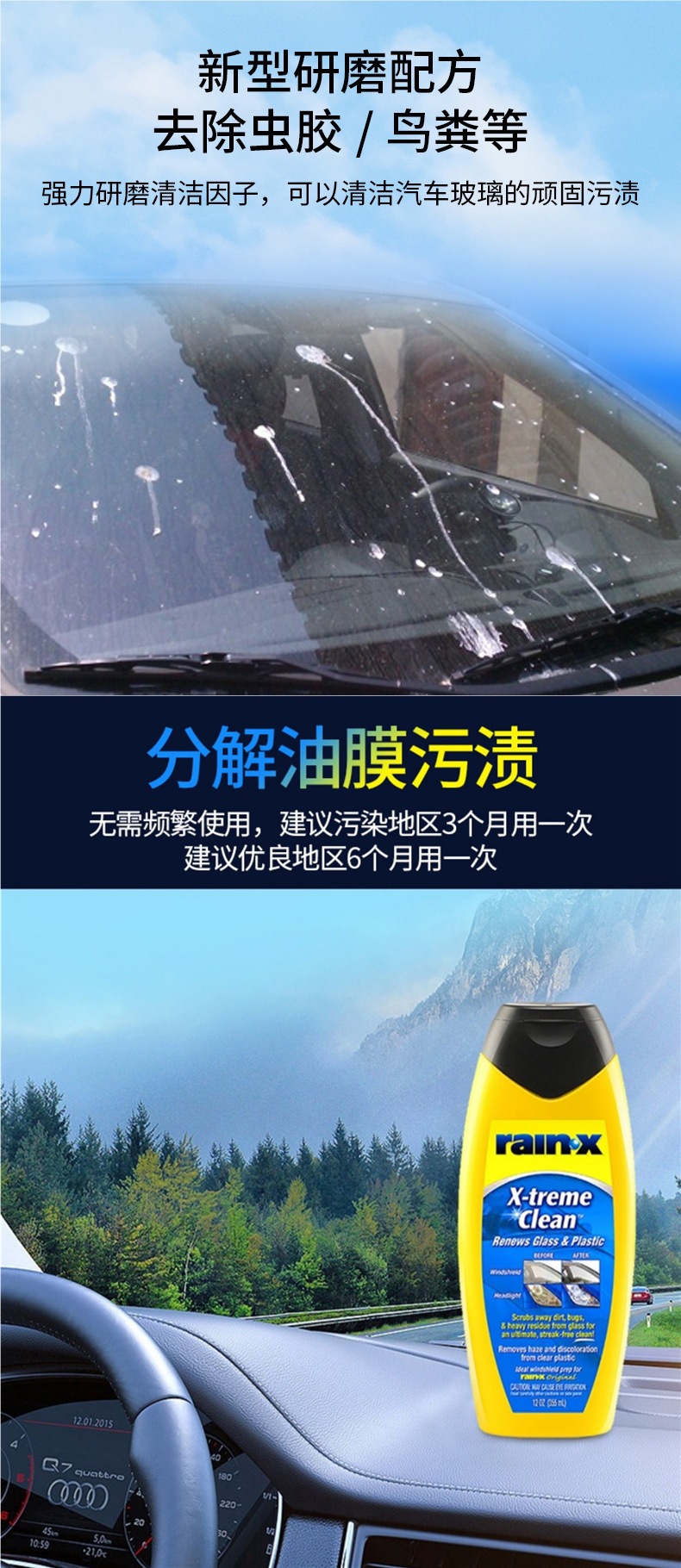 Rainx Oil Film Remover Car Front Windshield Oil Film Remover Oil Film Cleaner Rainproof Agent