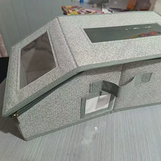 跨境帽子收纳神器拉链款防尘帽子盒大容量可堆叠棒球帽可视收纳盒