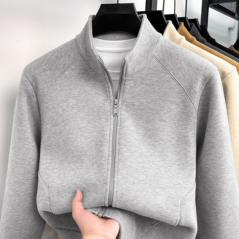 Old Money Style Sweatshirt Jacket for Men 2026 Autumn/Winter New Fashion Solid Color Versatile Zipper Men's Jacket Wholesale Old Money Style Sweatshirt Jacket for Men 2026 Autumn/Winter New Fashion Solid Color Versatile Zipper Men's Jacket Wholesale