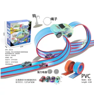 跨境双轨道车PVC软跑道赛道DIY轨道合金滑行车儿童玩具车新款套装