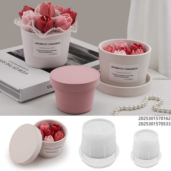 DIY Gypsum Cement Candle Cup Storage Bowl Storage Box Flower Pot Gift Box Candle Container Silicone Mold