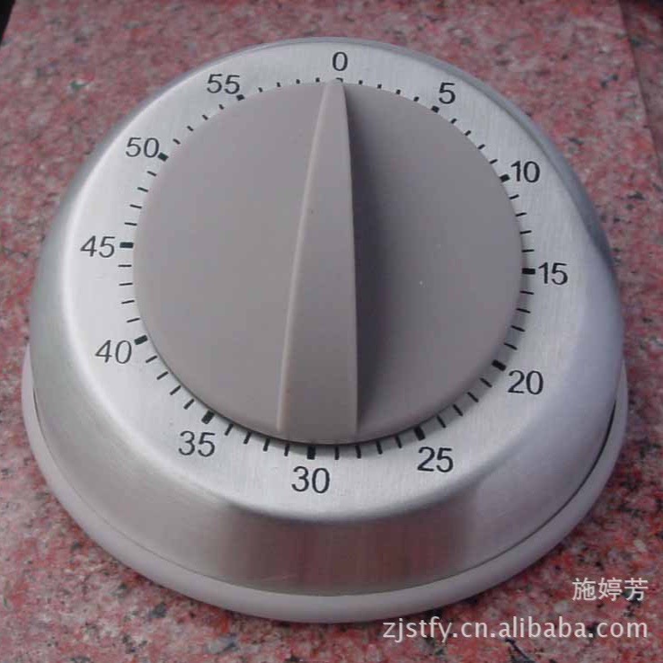 En stock fuente de cocina temporizador de dibujos animados de acero inoxidable Mesa Redonda temporizador Negro