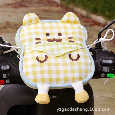 Electric Vehicle Child Seat Anti-Collision Pad, Elektromobil üçün bamper qoruyucu yastıqlar - yellow-plaid-cat-25-32cm