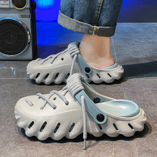 TikTok Explosive Coconut Hole Shoes Men's Summer Outer Wear Non-slip Shoe Slip-on Feeling Beach Sandals Sports Dual-purpose Sandals