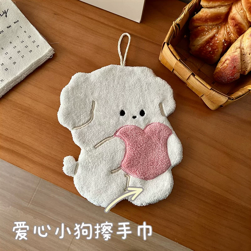 Love puppy wipe the hand towel, can not drop the hair super strong water absorption kitchen supplies, children's square towels wipe the towels
