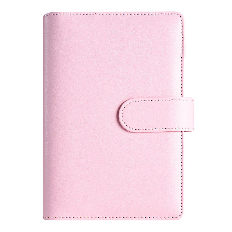 Presupuesto transfronterizo Cash Clip de hojas sueltas Bolsa con cremallera Sobres Libro de cuentas A6 Macarons PU Cuaderno de hojas sueltas de cuero