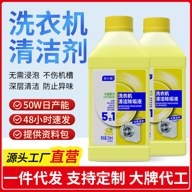 Washing Machine Cleaner, Strong Descaling and Mold Removal Solution for Pulsator and Drum Types, Oxygen-Based Stain Remover and Deodorizer