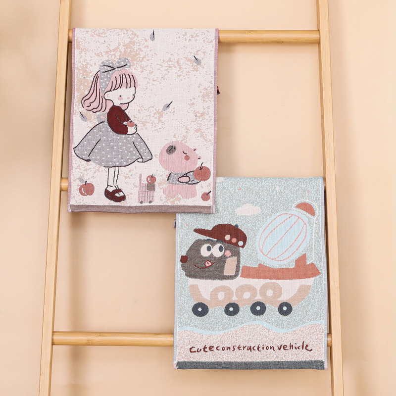 Gauze towel cotton four-layer cotton children's towel kindergarten baby soft absorbent children's small towel factory wholesale