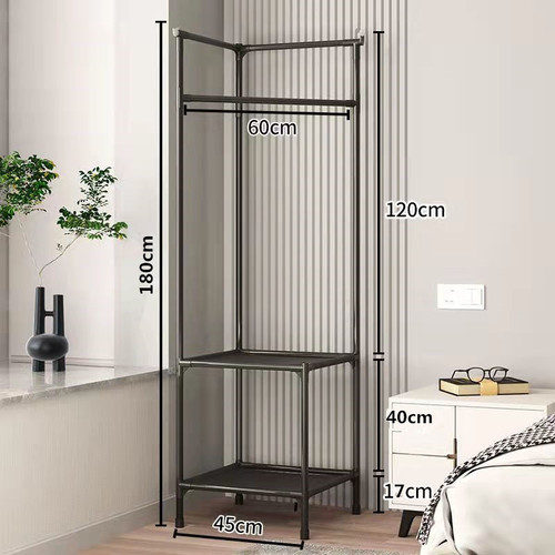 Corner coat rack, clothes rack, triangular clothes rack, bedroom storage rack, floor-standing clothes storage rack
