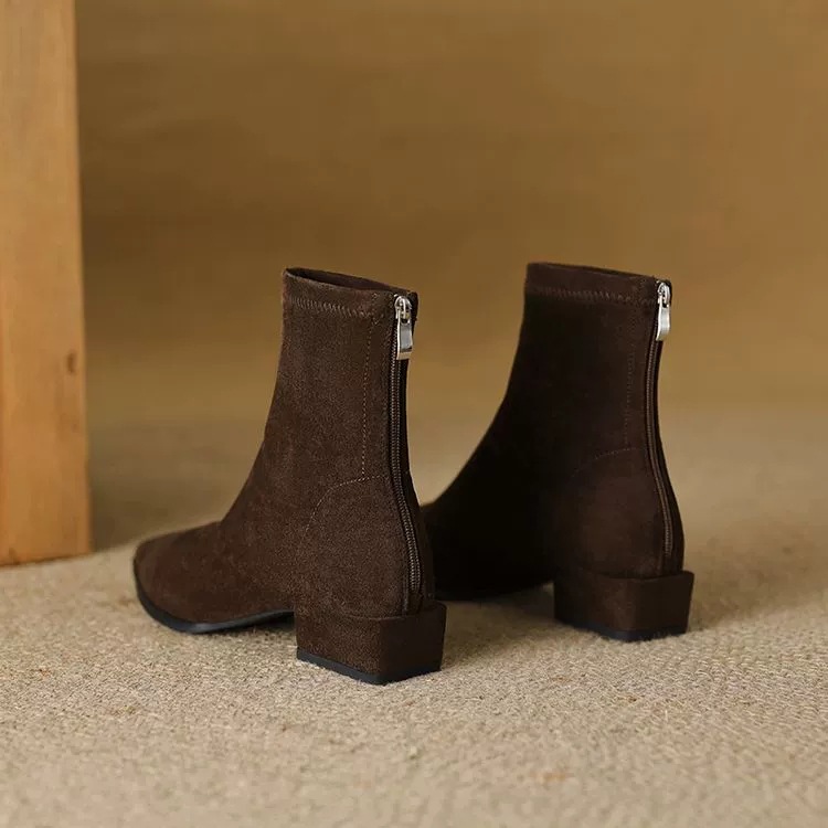 Winter cowboy laarzen voor dames van suède met warme voering_voghion.com