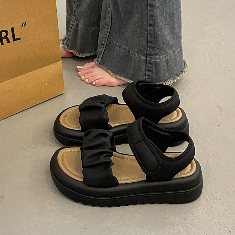 Deportivo sandalias romanas para mujeres de verano 2026 nuevo tipo de suela gruesa versátil suela suave no se cansa pies de vacaciones zapatos de playa