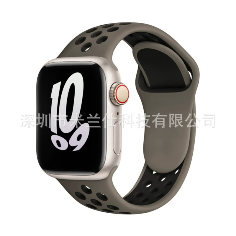 Двухцветный силиконовый браслет Nike S9 подходит для Apple iWatch6789se спортивный Ultra2