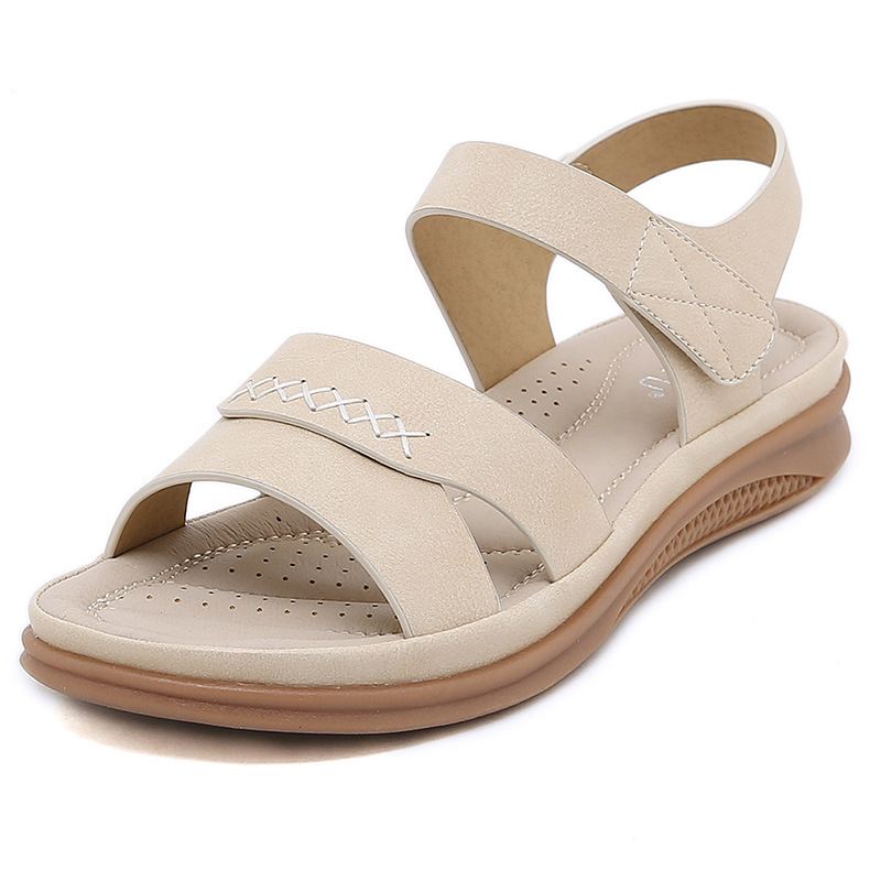 D637-4 nuevas sandalias de mujer estilo europeo y americano 2025, sandalias casuales transfronterizas, ligeras, de talla grande, retro, con cuña, cómodas