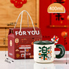 Dragon Ceramic Cup with a spoon of the water cup home Mark Cup office enamel cup group gift girl coffee cup