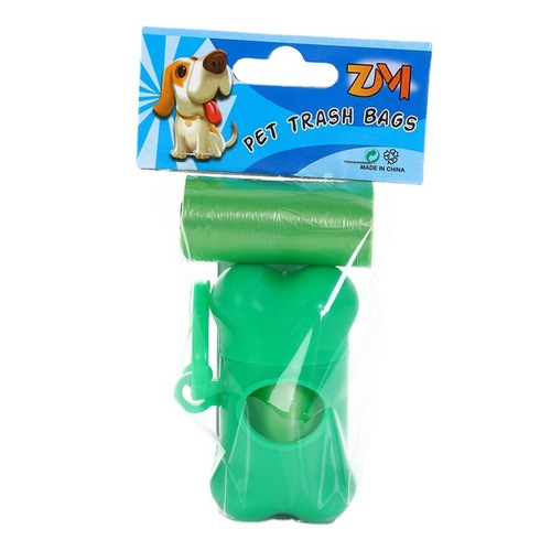 Pet Waste Bags Bone Shaped 2 Rolls Solid Color Pack Dog Poop Bags Pet Litter Bags