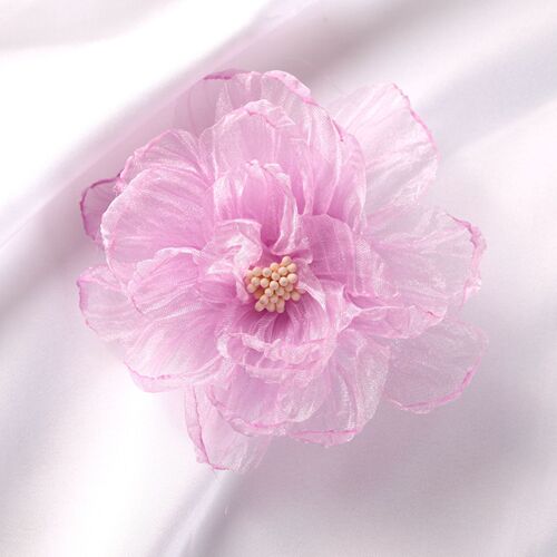 9cm Simulated Flower Thread Embroidery Fabric Ruffled Fabric Edge Disc Flower Match Head Handmade Flower Petal Decor Flower Accessory Brooch