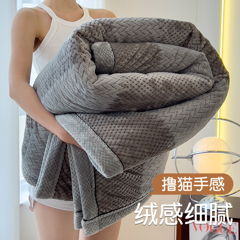 Invierno grueso cordero mantas mantas de caucho de leche de caucho de oficina siesta mantas de sofá mantas de caucho de coral pequeña edredón