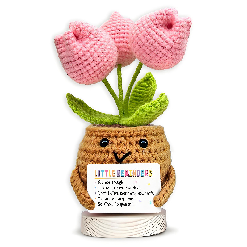 新品跨境亚马逊热销 Crochet Positive ice cream 毛线玩偶励志卡|undefined
