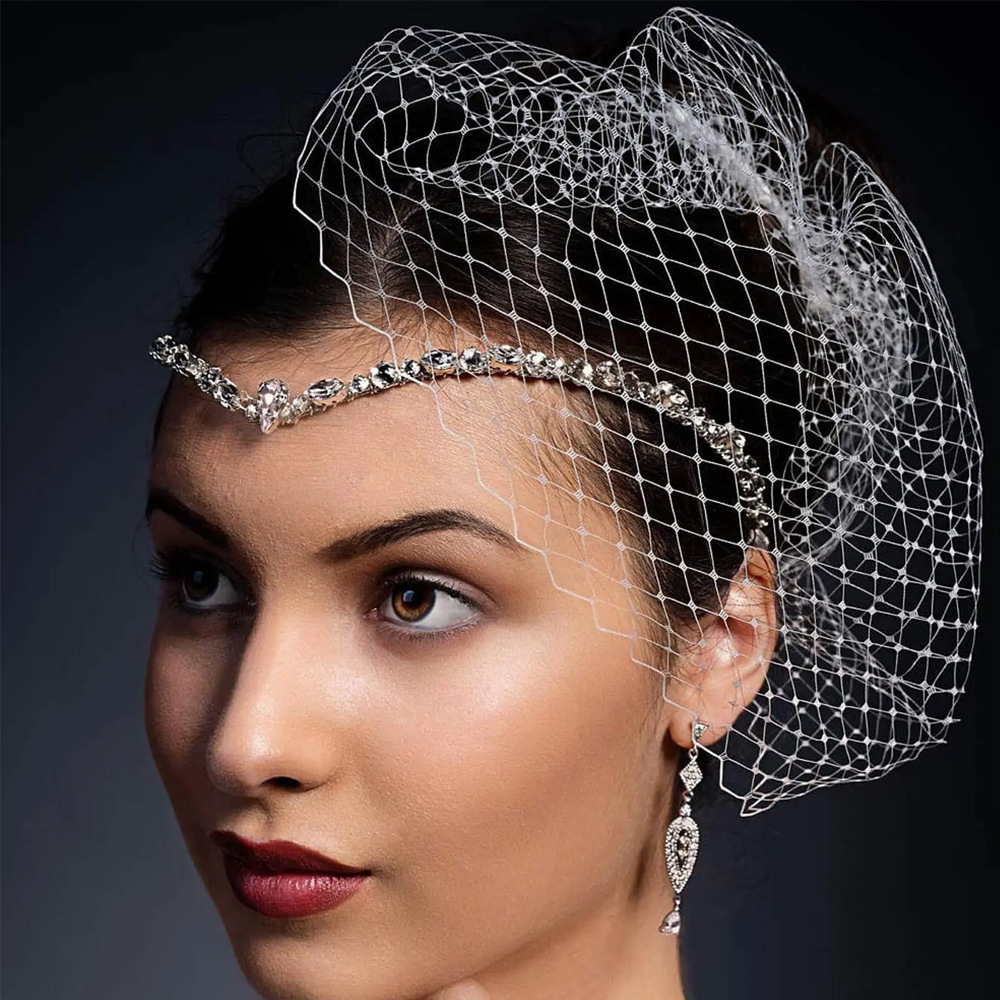Cross-border Hot-selling Rhinestone Hair Chain European and American Temperament Bridal Head High-grade Decoration Simple Water Drop Forehead Chain Niche Accessories