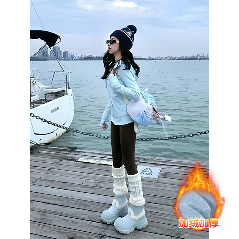 山东即墨卫衣上衣女秋冬休闲高街羽绒内搭运动帽衫秋季显瘦外套|undefined