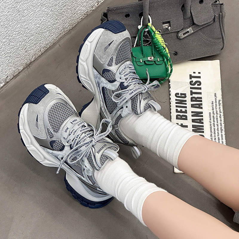 跟高8cm小怪兽内增高老爹鞋女2025秋款复古时尚网红洋气休闲女鞋|undefined