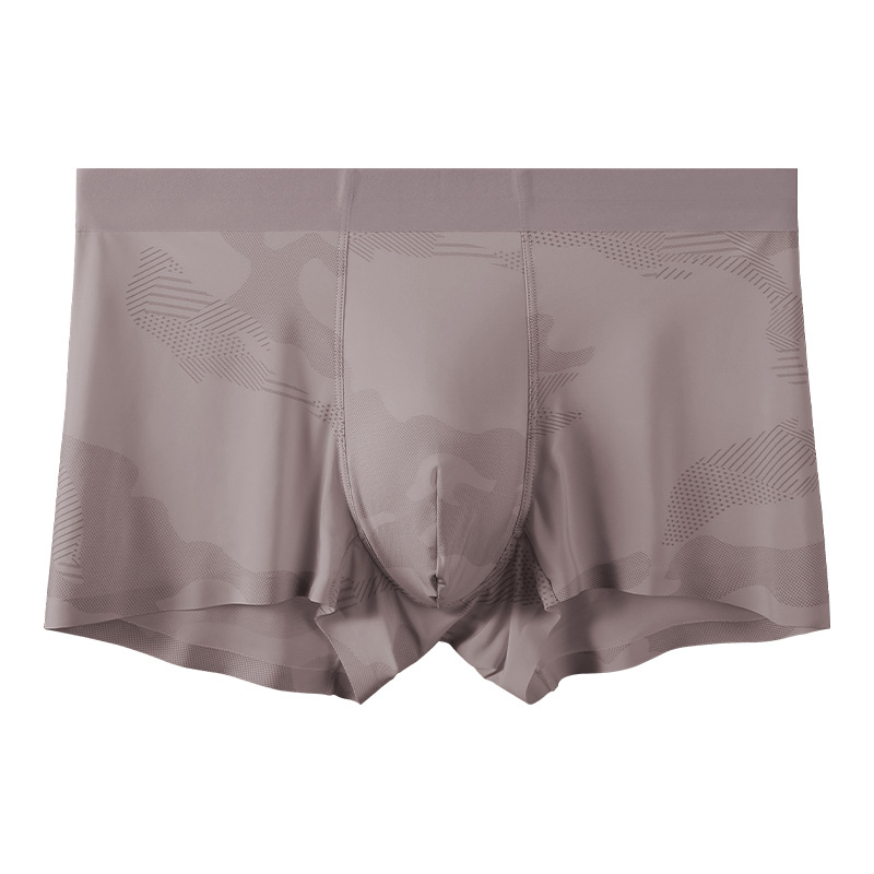 Shake sonido con calzoncillos de seda de hielo para hombres ultra delgados sensación fría transpirable 7A antibacteriana calzoncillos de hombre de cuatro esquinas