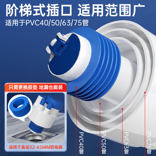 PVC50 75 kitchen anti-odor and anti-overflow drain five-way kitchen multi-functional drain joint water purifier drain joint