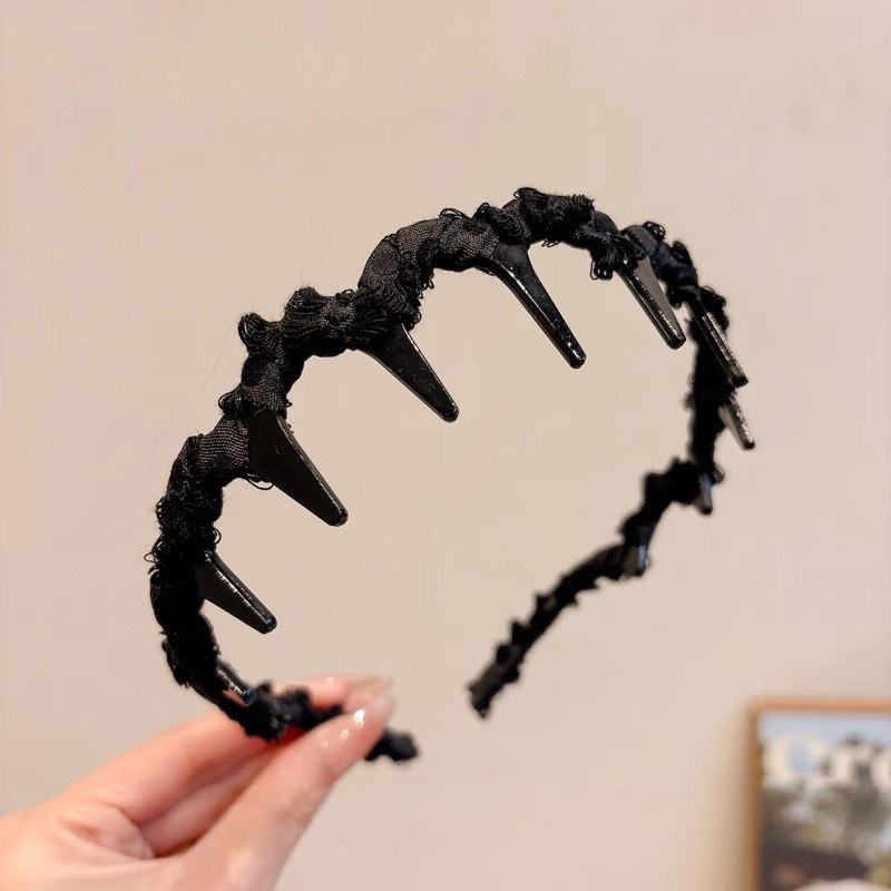 Otoño y invierno de alto nivel explosivo tipo ondas de pelusa correa de cabello para mujeres cráneo alto no lesiones de dientes de cabello para el cabello de doble propósito