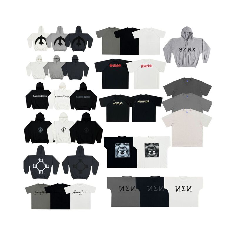 American Cross-Border Trendy Brand Kanye Yeezy Collaboration with Gosha Bald Eagle Hd-01 Pullover Sweatshirt Summer Short-Sleeved T-Shirt