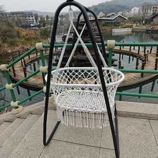 Newborn Hammock Iron Ring Cotton Rope Net Hanging Basket Children Baby Braided Mesh Hanging Basket Cradle Family Parenting Hanging Chair
