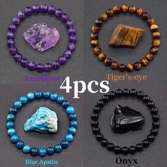 四件套手串跨境天然石紫水晶虎眼石手链串珠简约时尚