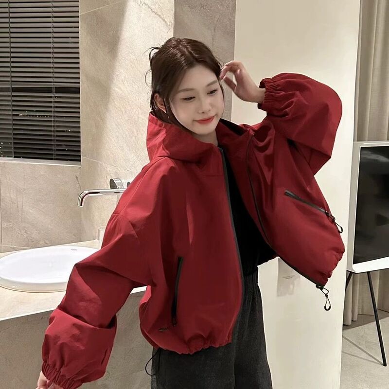 Unmun Jacket Hooded Jacket Short 2025 Spring & Fall New Loose Casual Small Jacket Top