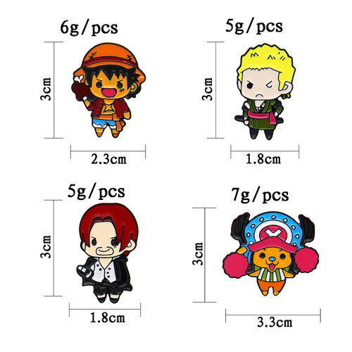 One Piece Brooch Q Version Anime One Piece Luffy Peripheral Student Children's School Bag Cute Cartoon Anime Badge