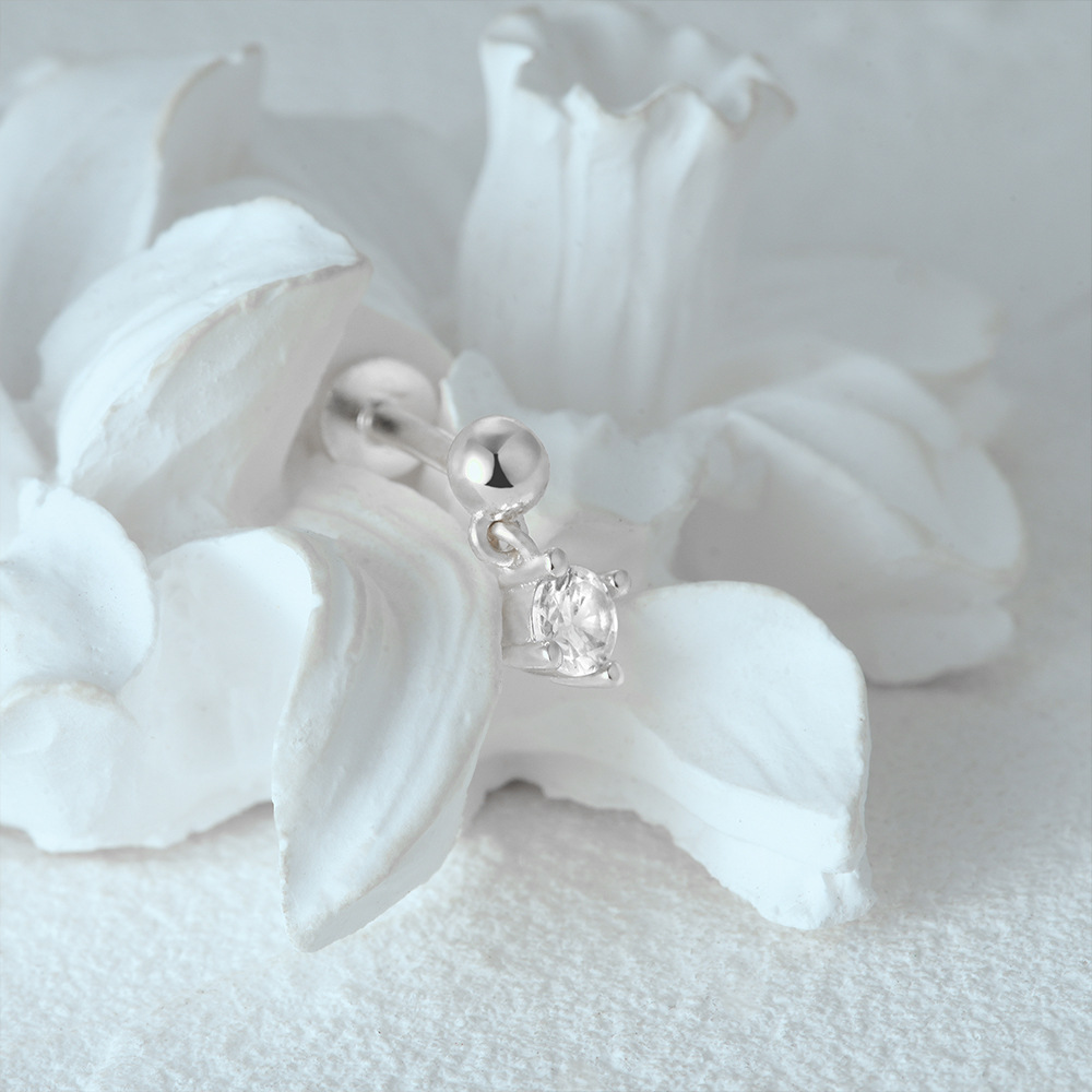 2g Weight Zircon Inlay Material Ear Studs Classification 1 Piece Quantity Daily Occasion 925 Sterling Silver Material Geometric Pattern Women's Gender Plating Design Simple Style Style 1 Piece Ear Cartilage Rings & Studs Simple Style Geometric 925 Sterling Silver Plating Zircon 73