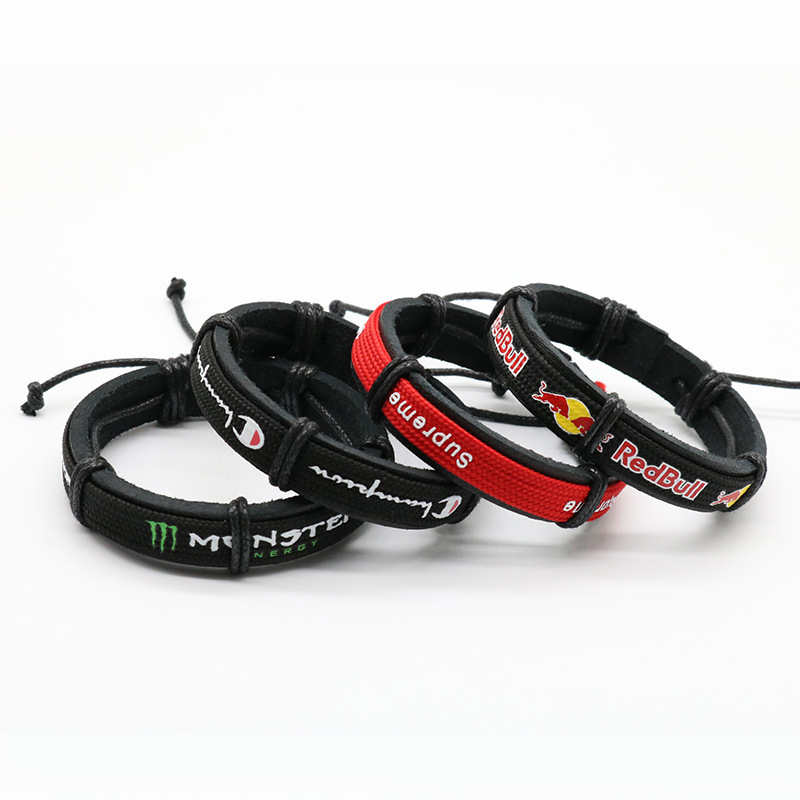 Cross-border Hot Sale European and American Fashion Woven Champion Leather Bracelet Men and Women Couple Bracelet Jewelry Woven Bracelet in stock