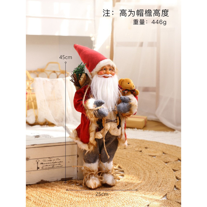 Amazonの新しいサンタクロース人形オーナメントクリスマスシーンレイアウトホテルウィンドウデスクトップ装飾|undefined
