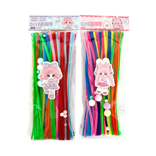 Macaron Colored Twisty Wire Bouquet Handmade DIY Kit Materials Pack Kindergarten Chikin Twisty Wire