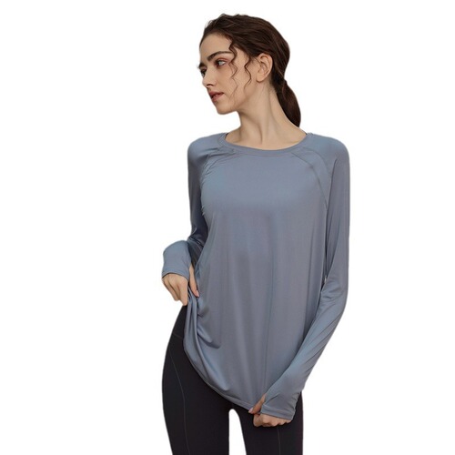 Loose-fitting Quick-dry Women's Sport Top 2024 Long-sleeve T-shirt Yoga Clothes Breathable Running Pilates Slimming Fitness Clothing