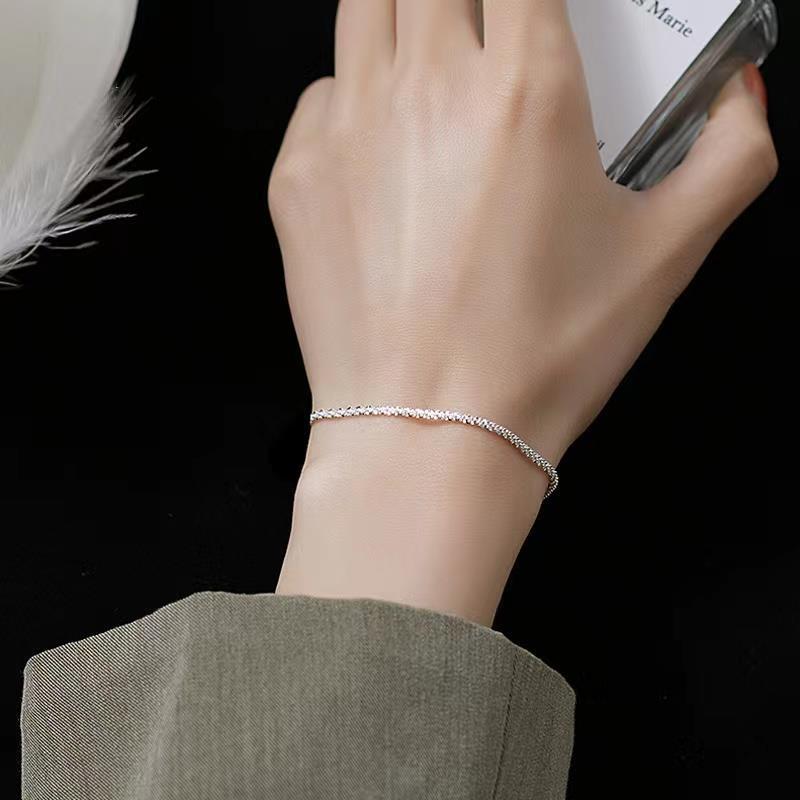 s925 Sterling Silver Gypsophila Bracelet Female Korean Style Simple Student Mori Style Cold Style Niche Design Personalized Girlfriend Hand s925 Sterling Silver Gypsophila Bracelet Female Korean Style Simple Student Mori Style Cold Style Niche Design Personalized Girlfriend Hand