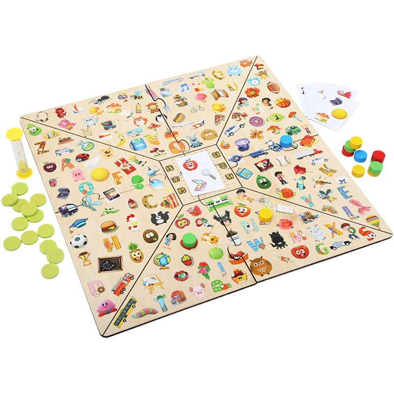 Pequeño detective educativo para niños en busca de imágenes volando ajedrez juego de escritorio interactivo dos en uno entre padres e hijos en busca de imágenes juguetes de educación temprana