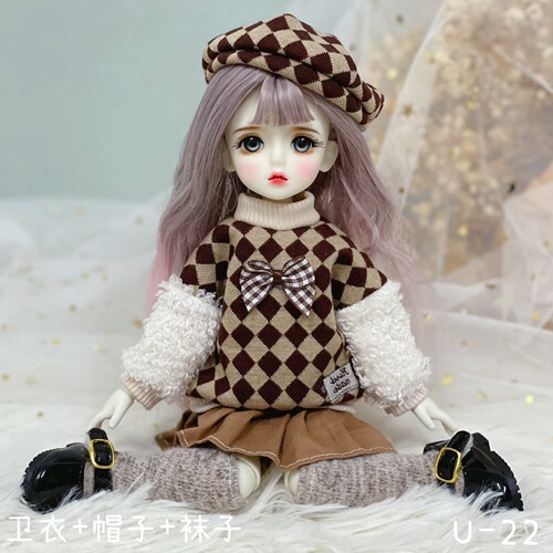 6 points bjd doll dress up 30 cm doll suit dress autumn and winter Lolita jk maid outfit