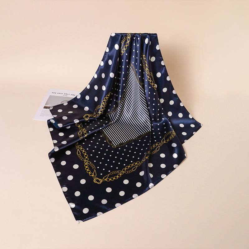 Polka Dot Silk Square Scarf Stylish Professional Neck Accessory_voghion.com