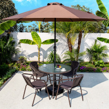 网红户外桌椅藤椅带伞三件套组合花园阳台休闲小茶几室外露天庭院